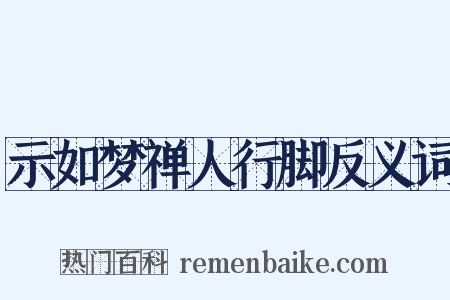示如梦禅人行脚反义词是什么意思的图片